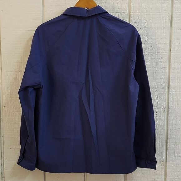 ZARA Men's Navy Blue Collared Button Down Light Weight Windbreaker Smart Casual - Picture 2 of 11